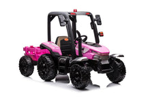 Load image into Gallery viewer, AgriPow 24V Electric Ride On Tractor with Trailer Pink