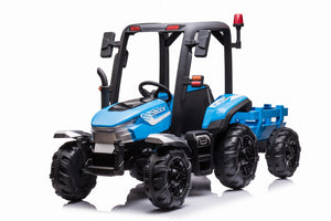 AgriPow 24V Electric Ride On Tractor with Trailer Blue