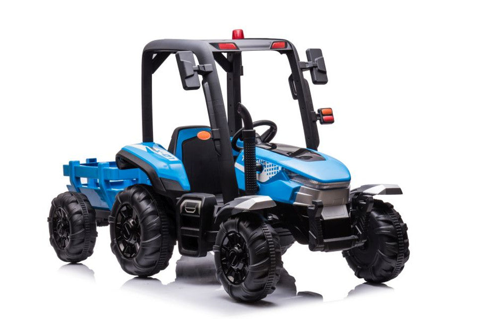 AgriPow 24V Electric Ride On Tractor with Trailer Blue