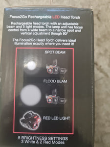 Clulite HL21 Focus2Go Rechargeable LED Head Torch With Adjustable Beam